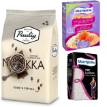 Кофе в зернах, каша и рис